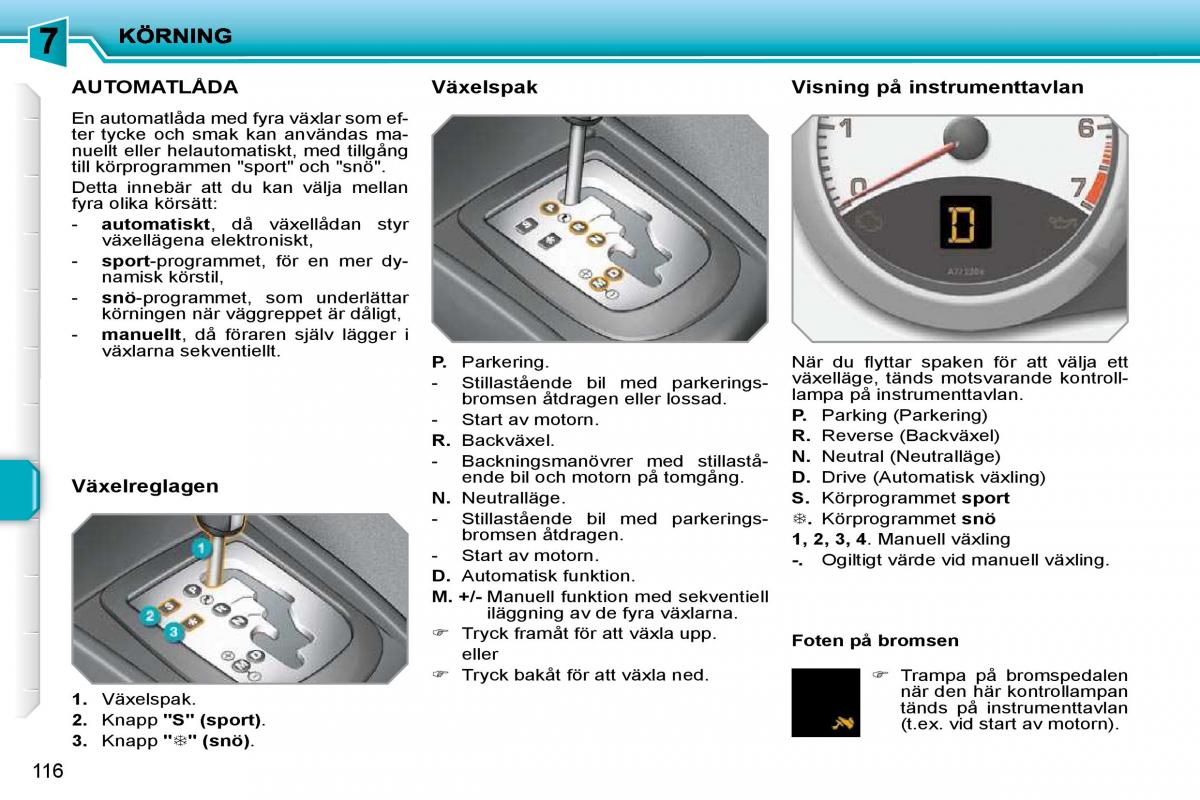 Peugeot 207 instruktionsbok / page 112