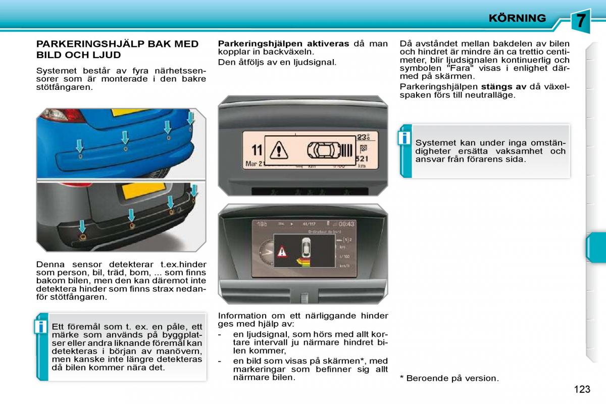 Peugeot 207 instruktionsbok / page 119