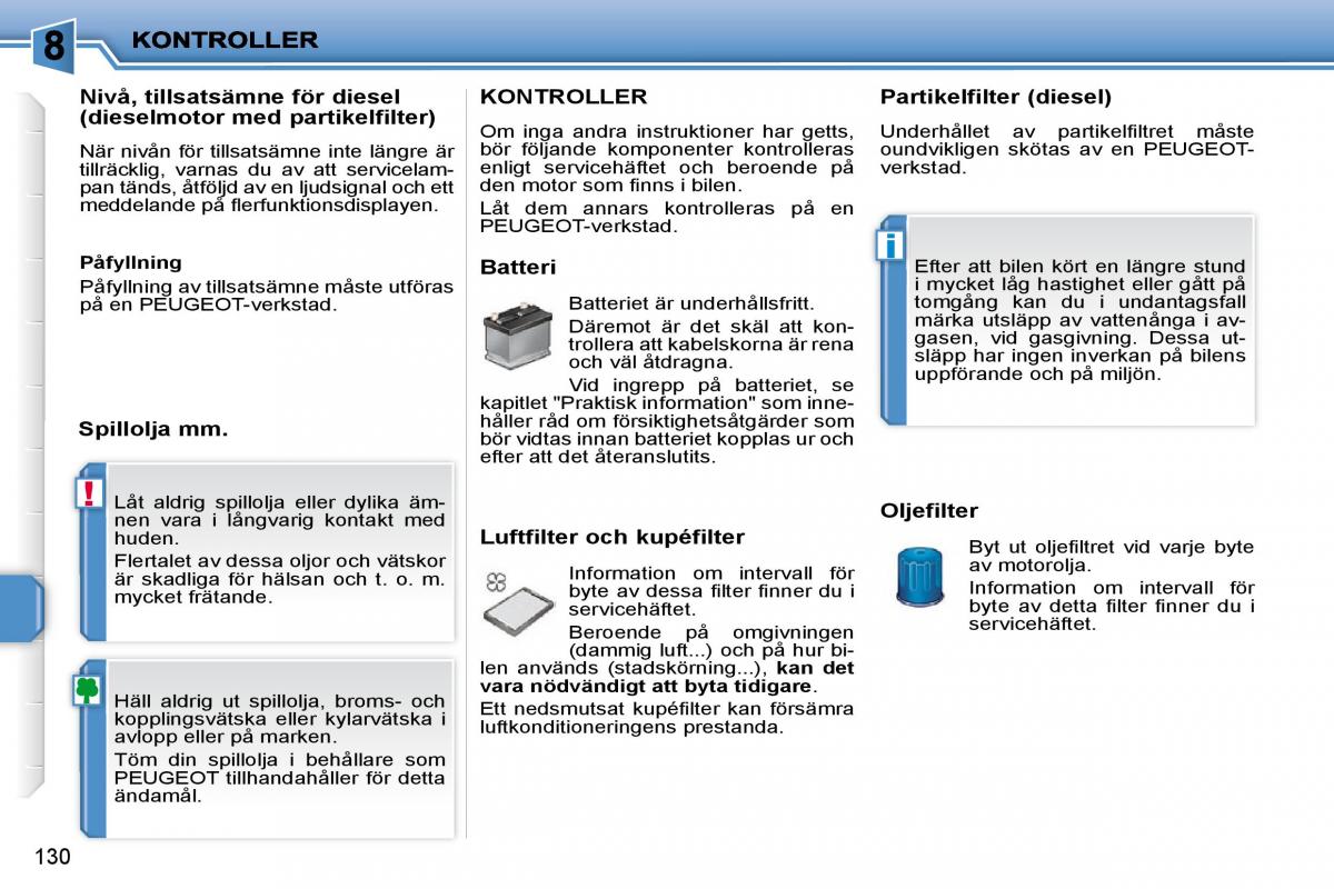 Peugeot 207 instruktionsbok / page 125