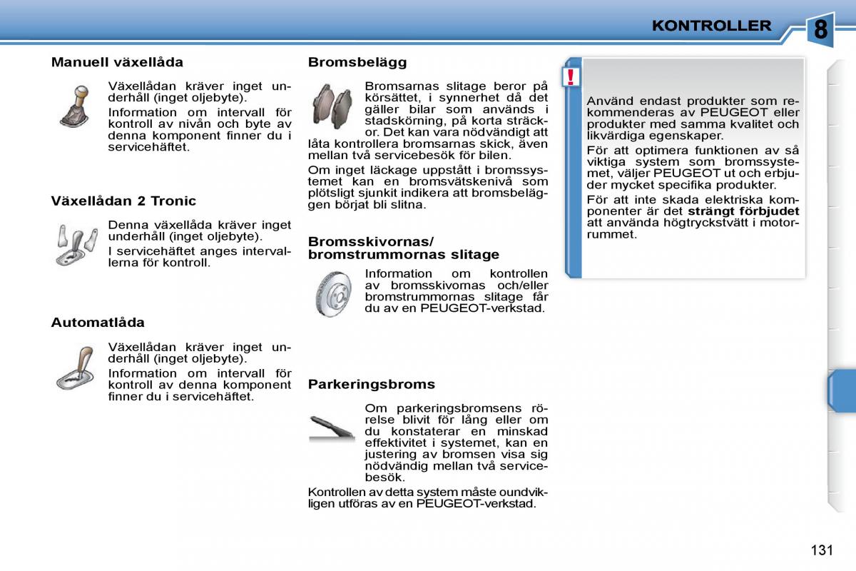 Peugeot 207 instruktionsbok / page 127