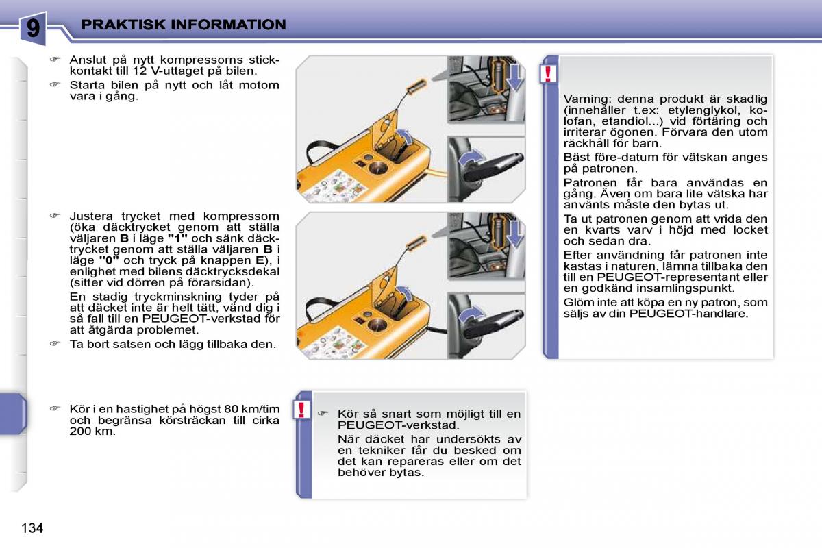 Peugeot 207 instruktionsbok / page 130