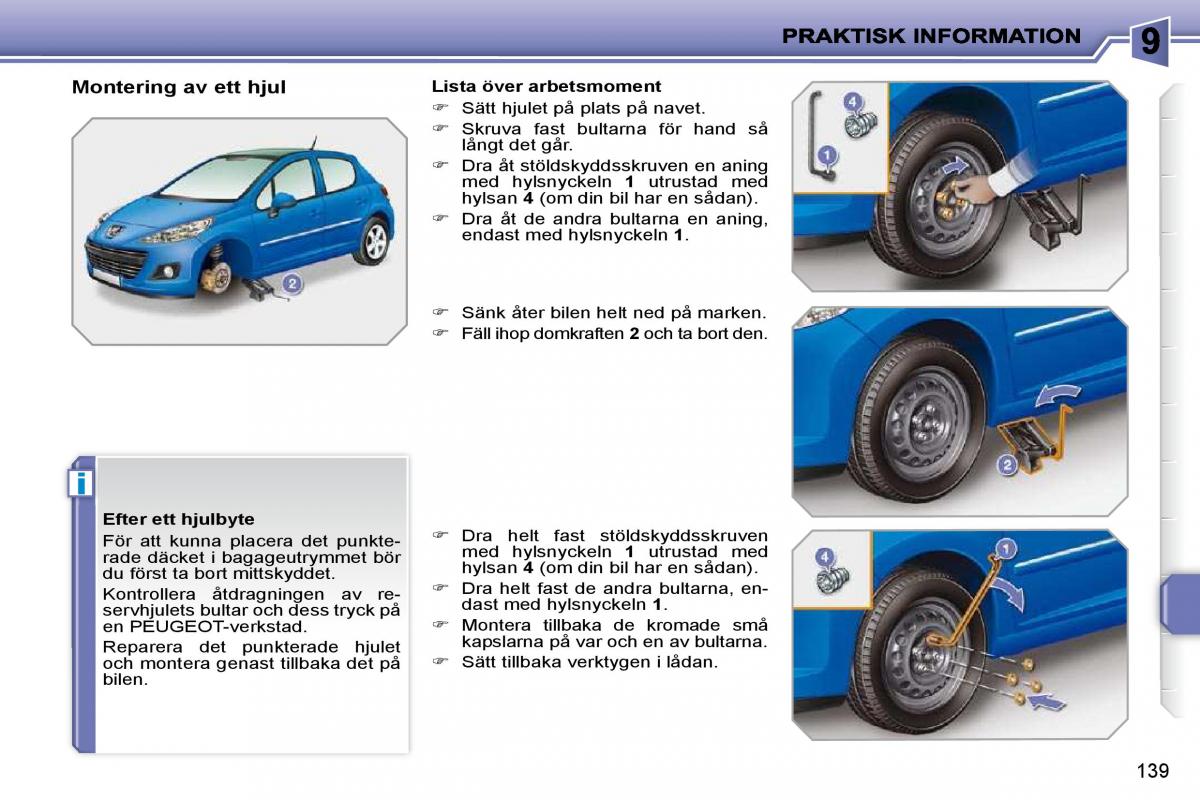 Peugeot 207 instruktionsbok / page 135