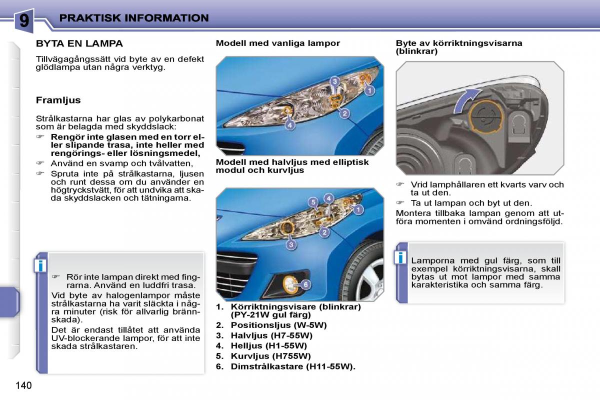 Peugeot 207 instruktionsbok / page 136