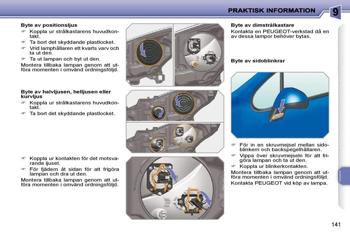 Peugeot 207 instruktionsbok / page 137