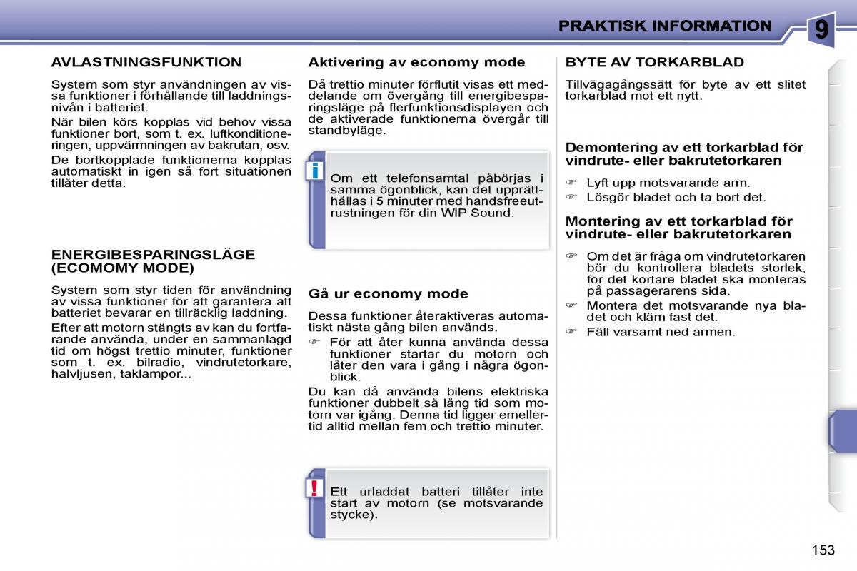 Peugeot 207 instruktionsbok / page 149