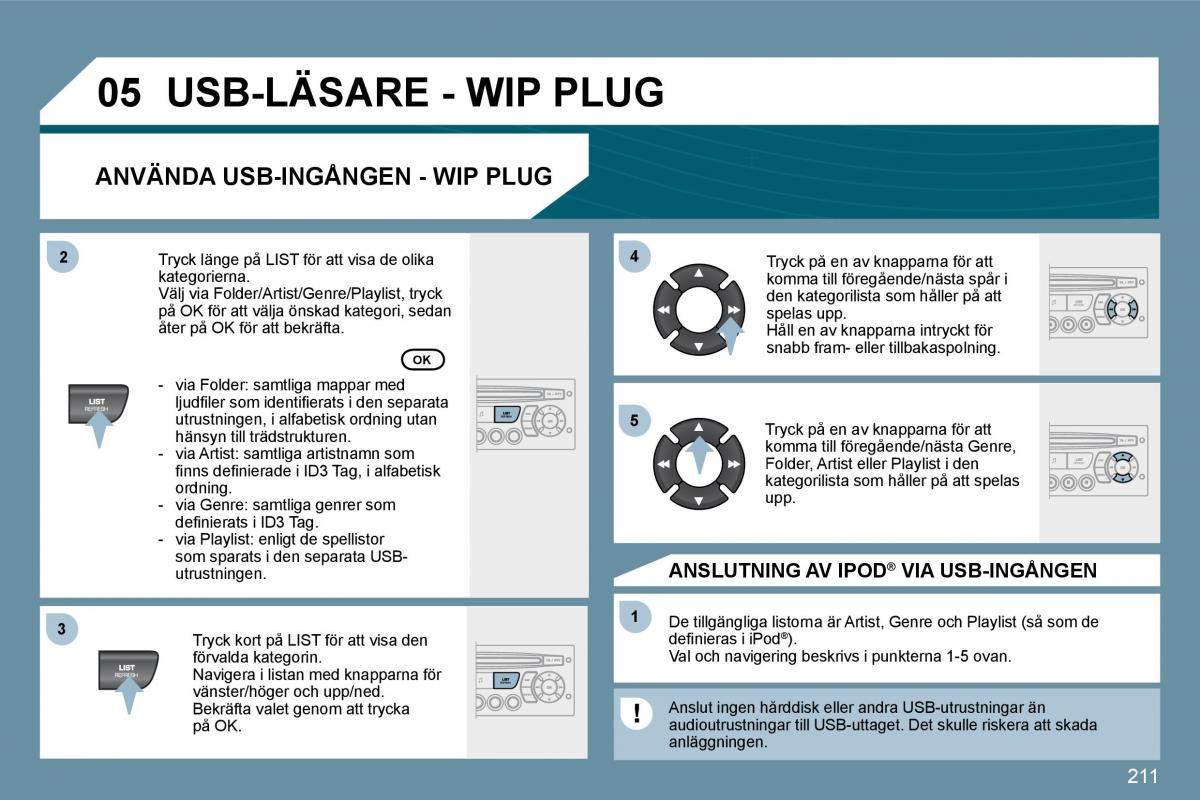 Peugeot 207 instruktionsbok / page 206