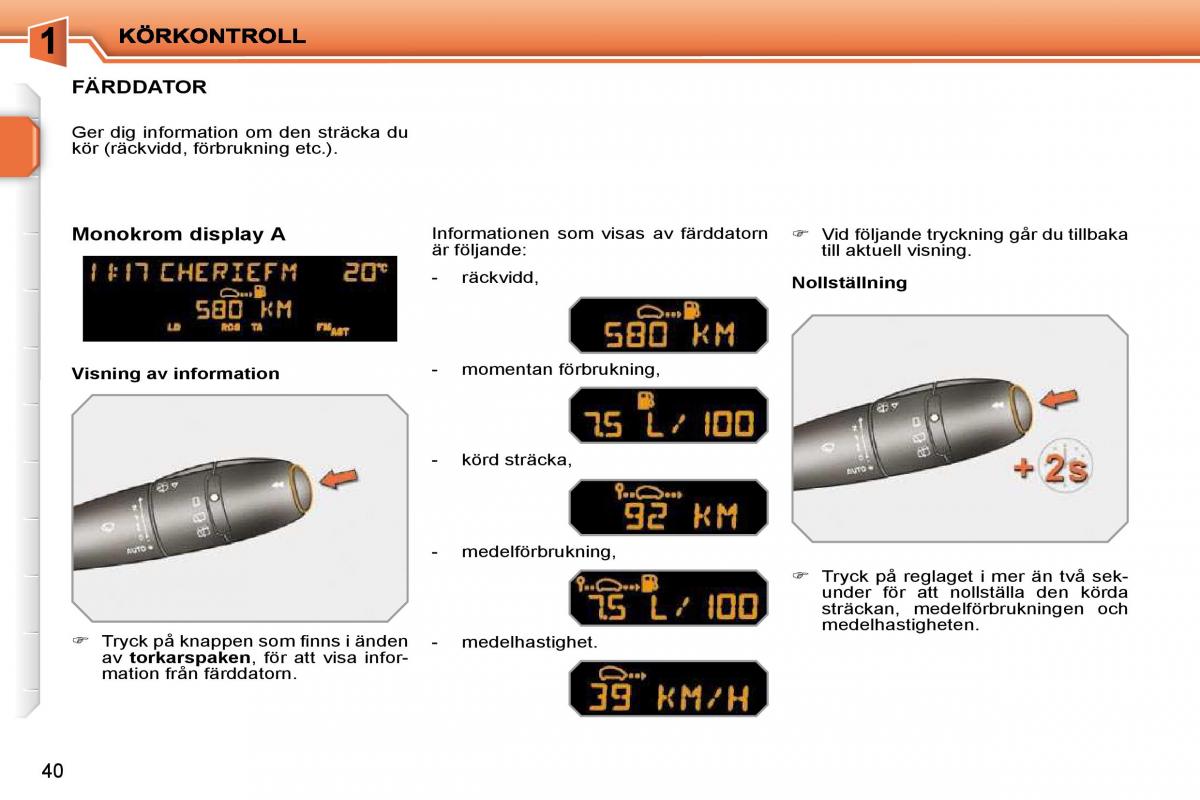 Peugeot 207 instruktionsbok / page 23