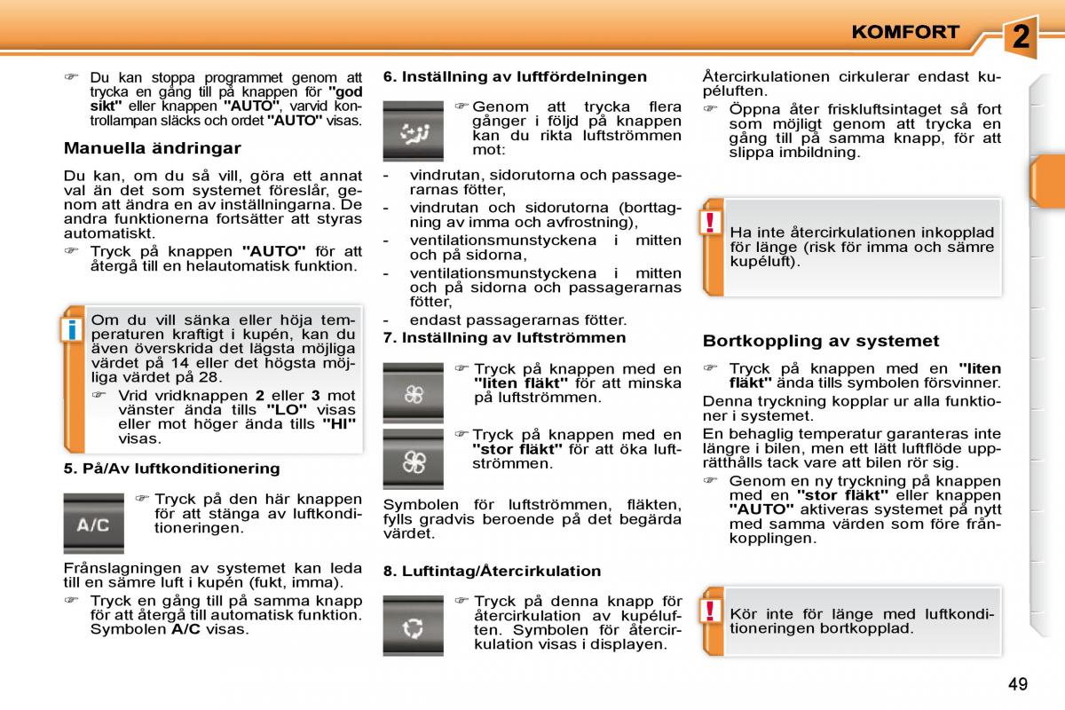 Peugeot 207 instruktionsbok / page 36