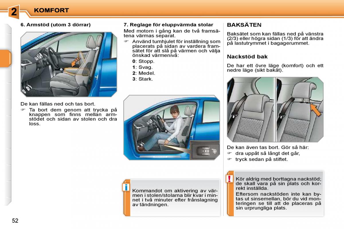 Peugeot 207 instruktionsbok / page 42