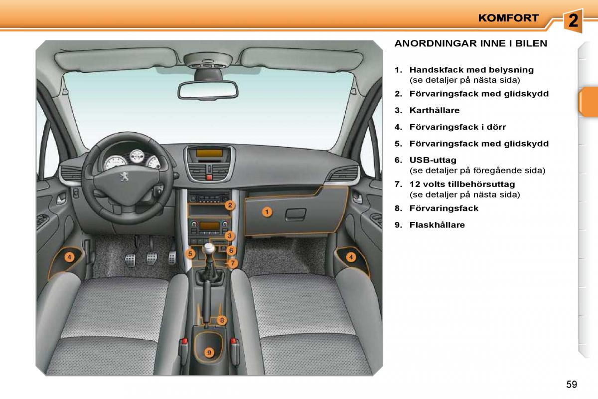 Peugeot 207 instruktionsbok / page 48