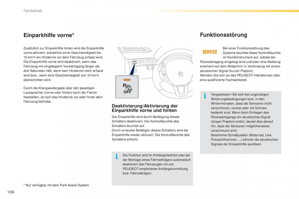 Peugeot 2008 Handbuch / page 108