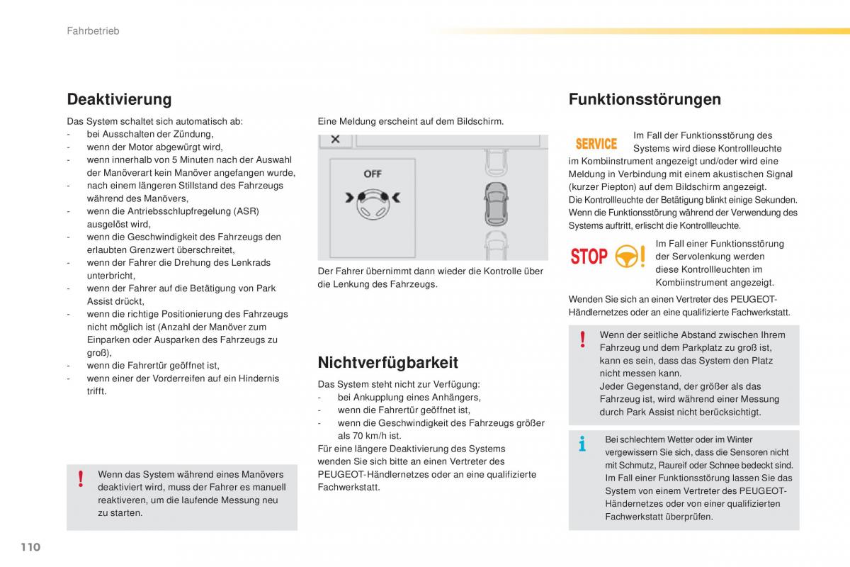 Peugeot 2008 Handbuch / page 112