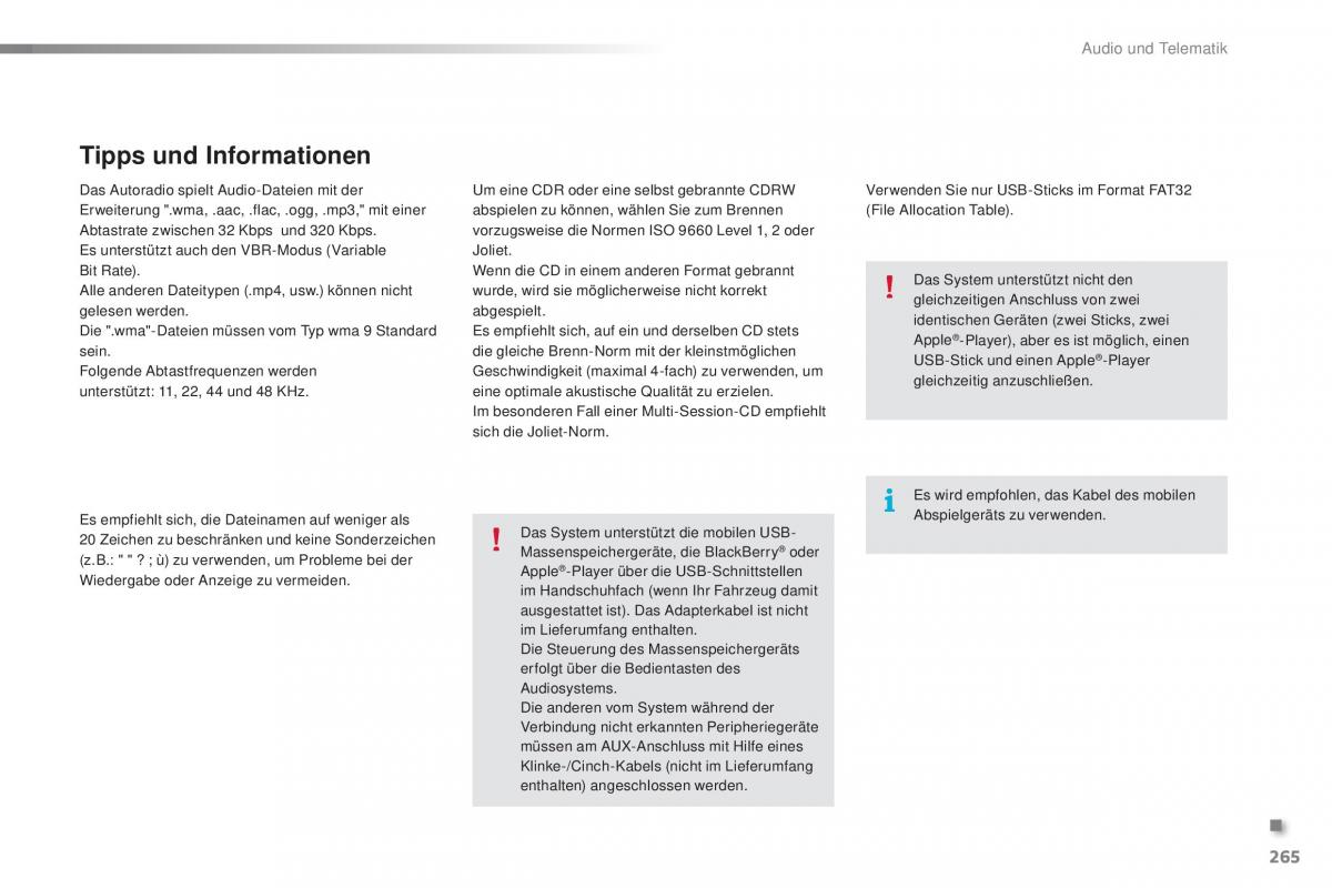 Peugeot 2008 Handbuch / page 267