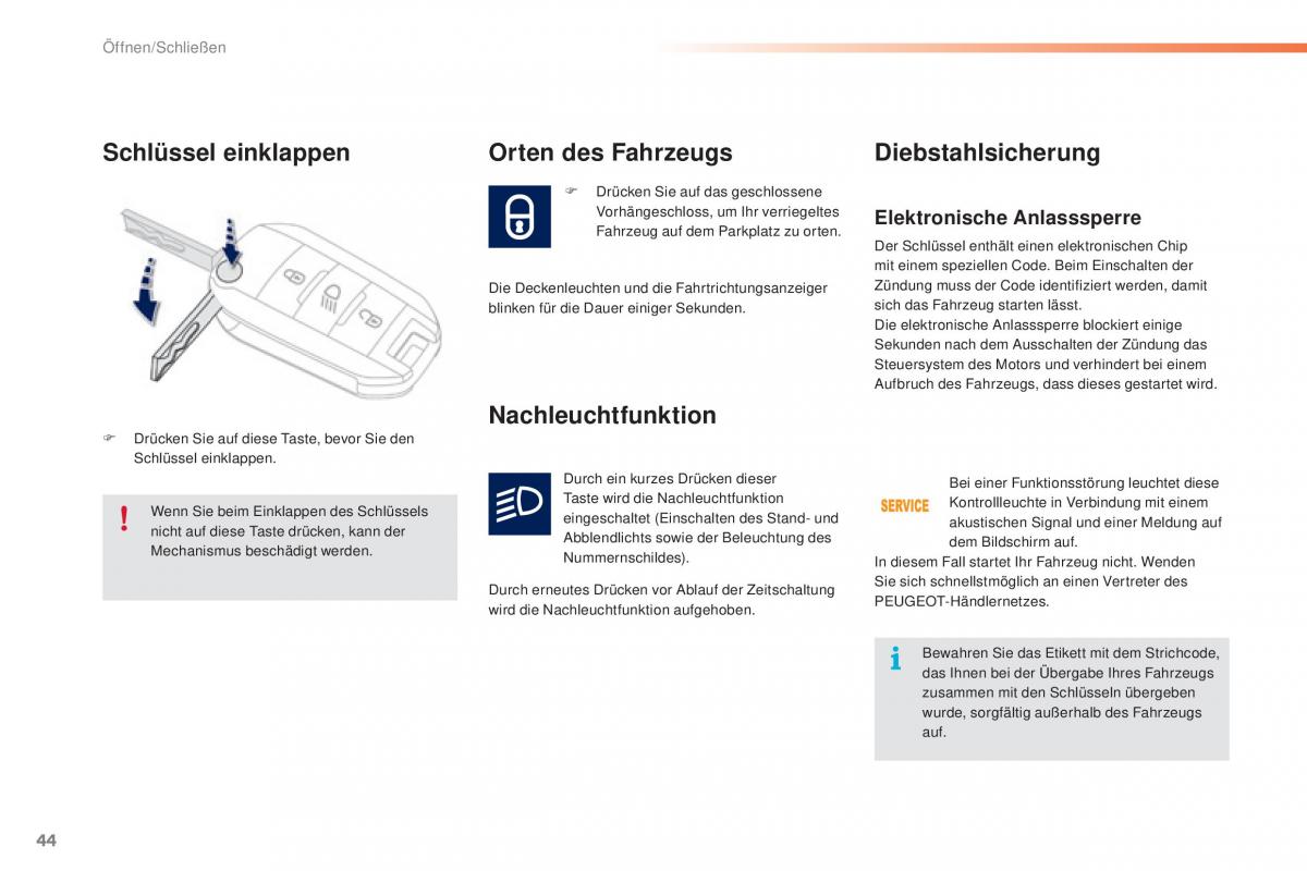 Peugeot 2008 Handbuch / page 46