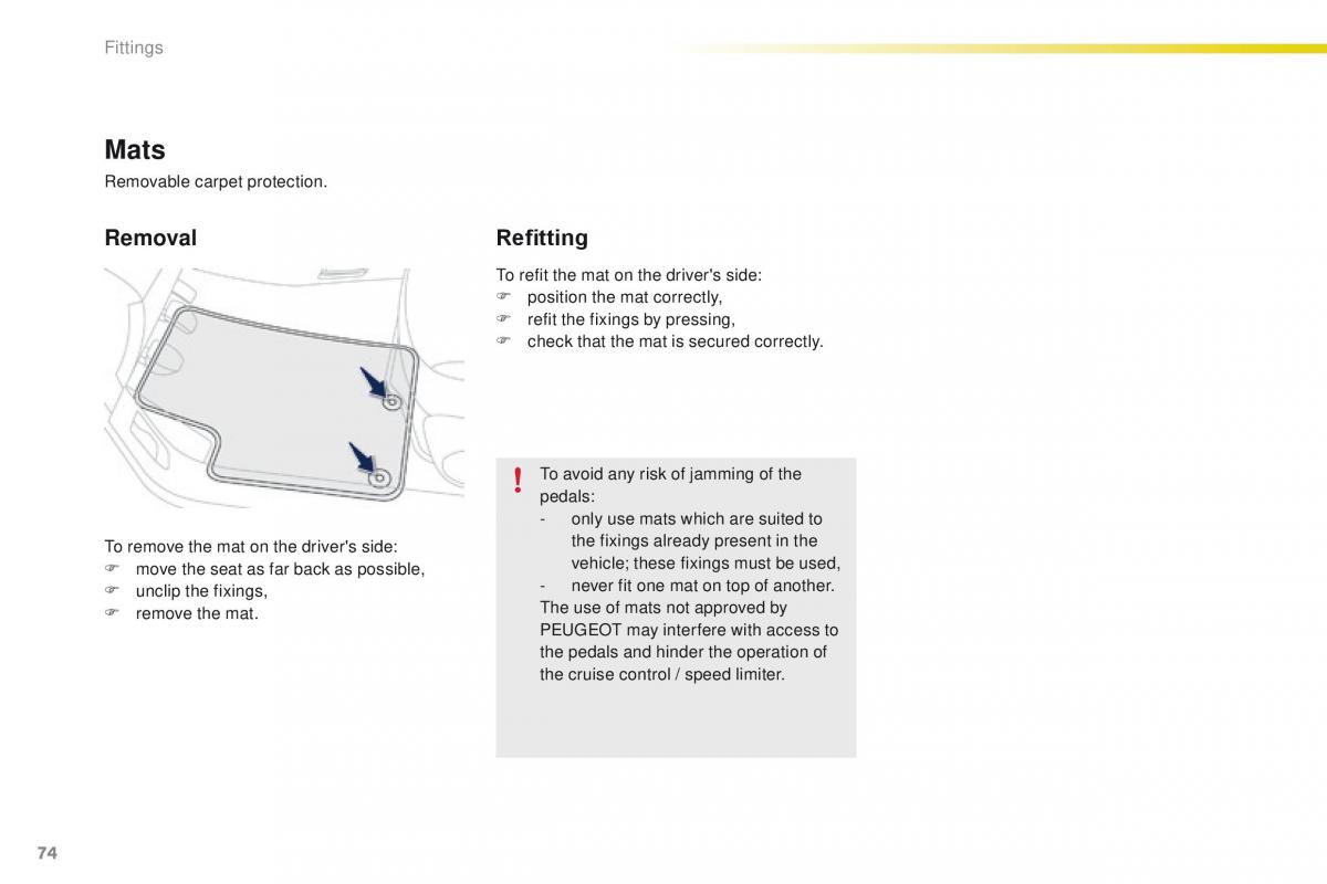 Peugeot 2008 owners manual / page 76