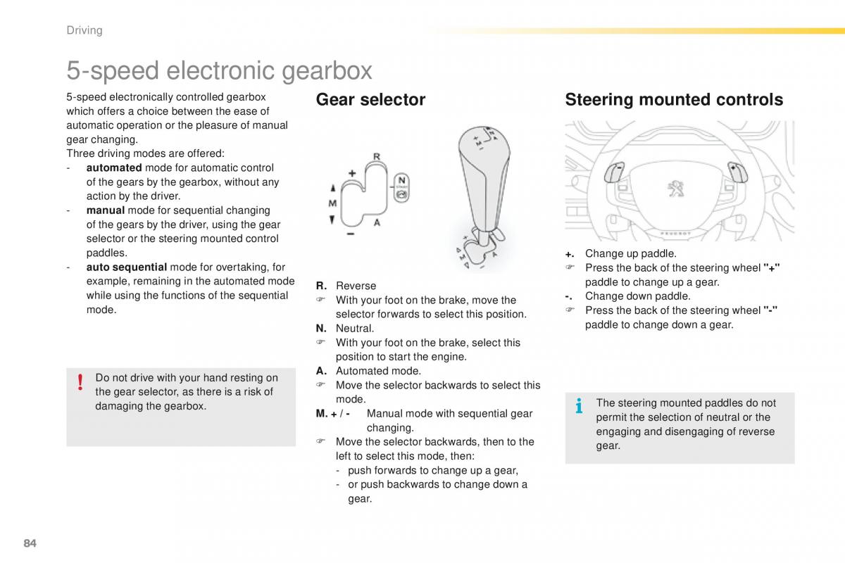 Peugeot 2008 owners manual / page 86