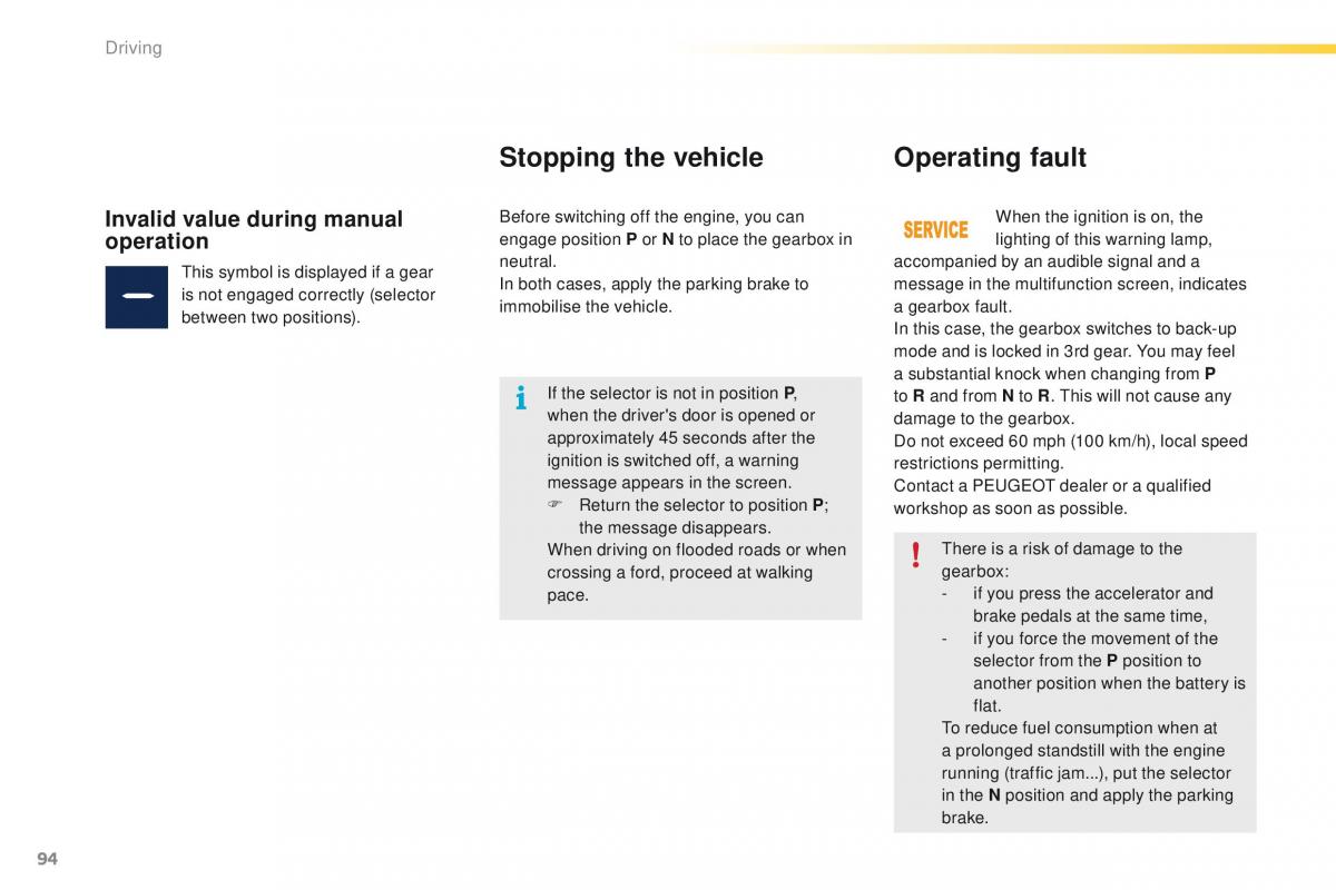 Peugeot 2008 owners manual / page 96