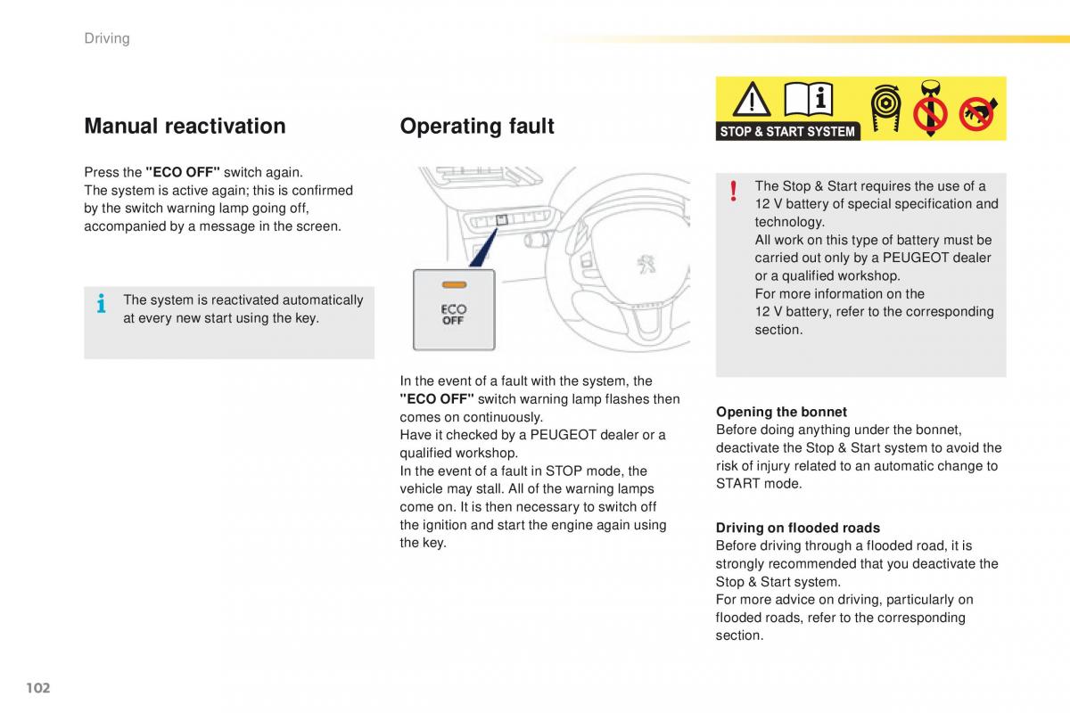 Peugeot 2008 owners manual / page 104