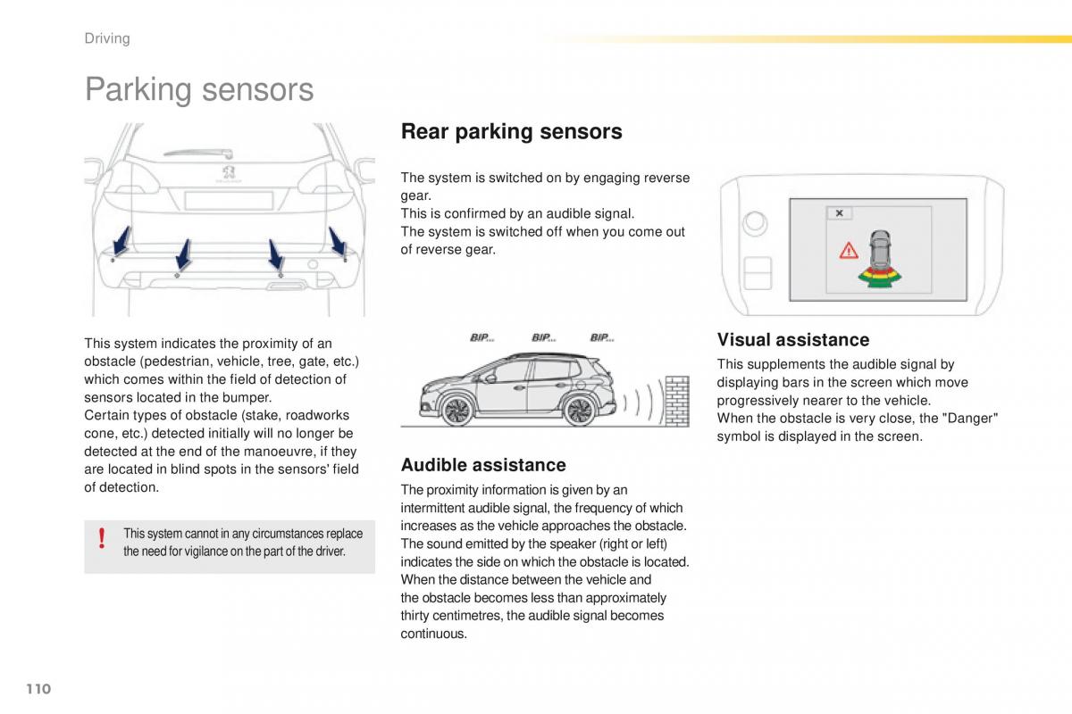 Peugeot 2008 owners manual / page 112