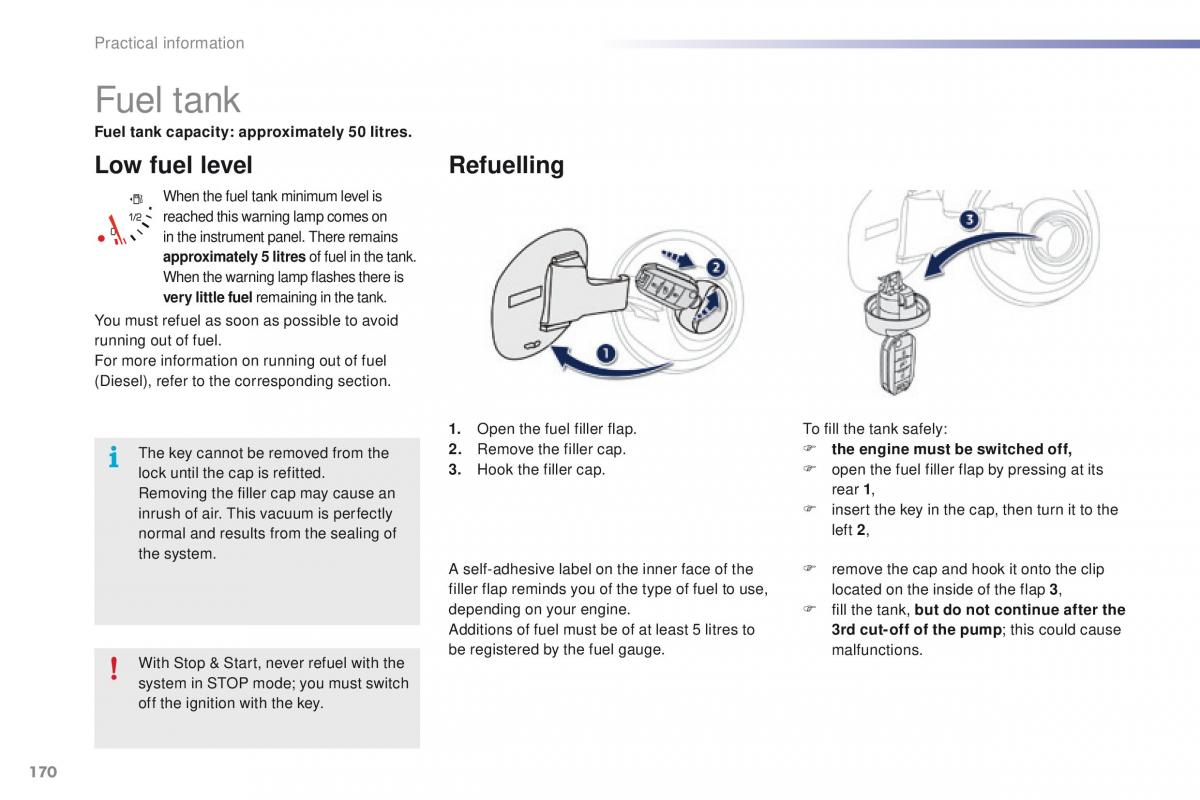 Peugeot 2008 owners manual / page 172