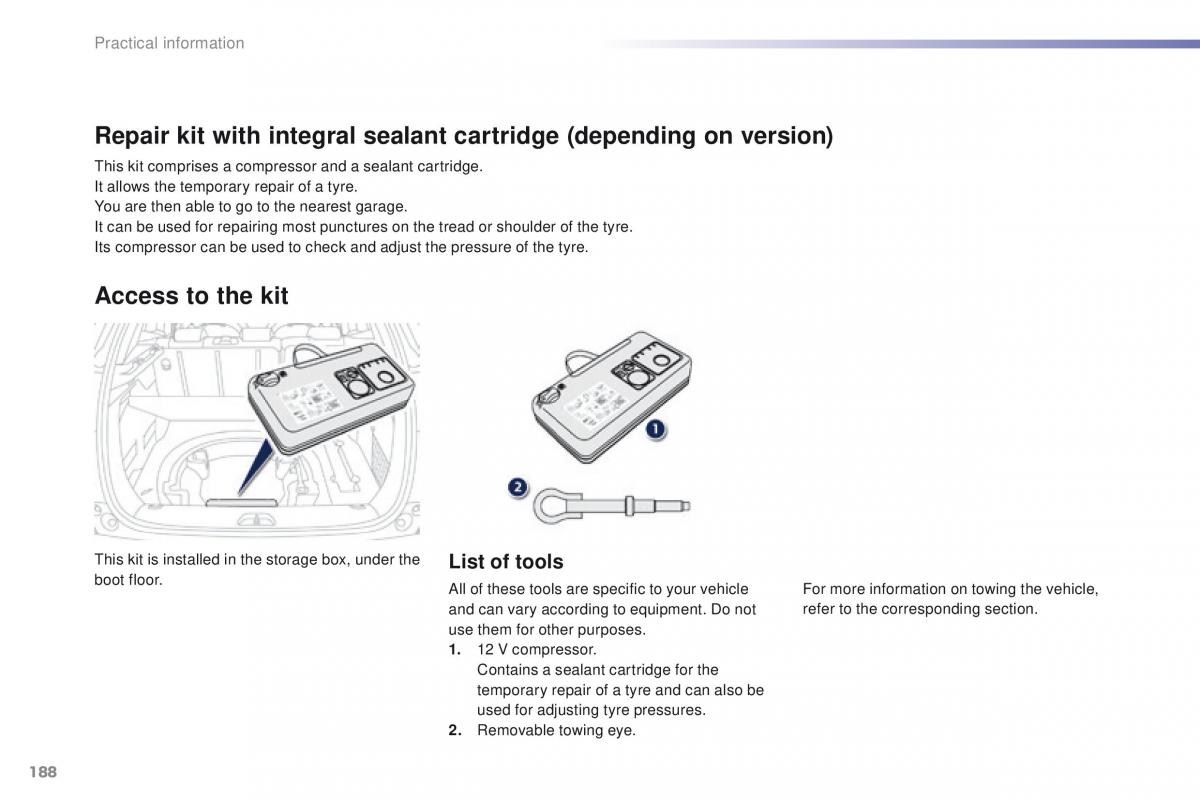 Peugeot 2008 owners manual / page 190