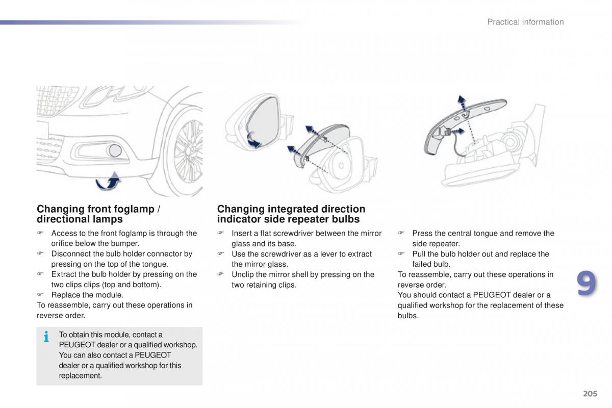 Peugeot 2008 owners manual / page 207