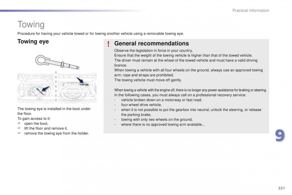 Peugeot 2008 owners manual / page 223