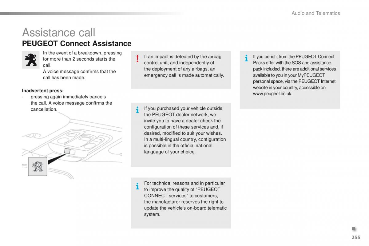 Peugeot 2008 owners manual / page 257