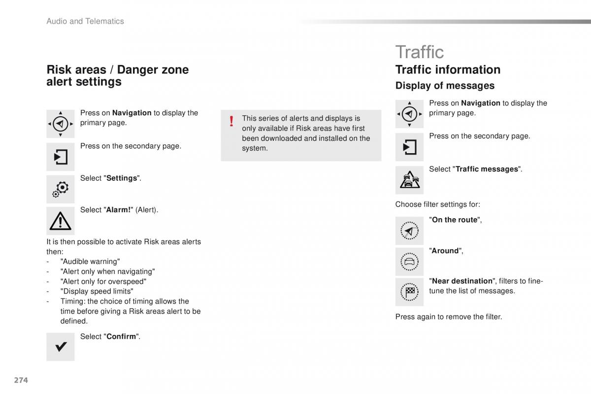 Peugeot 2008 owners manual / page 276