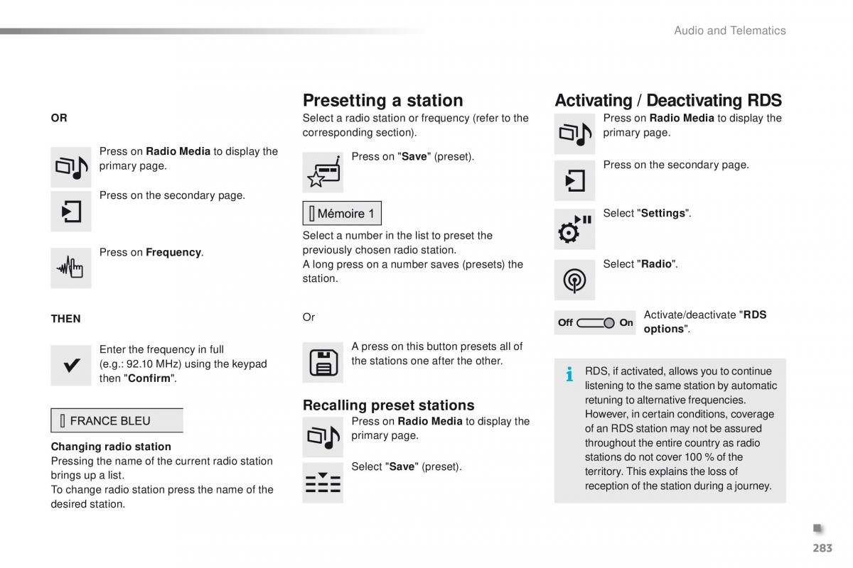 Peugeot 2008 owners manual / page 285