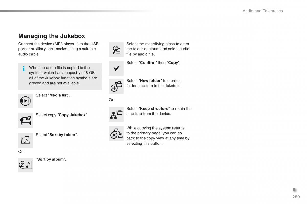 Peugeot 2008 owners manual / page 291