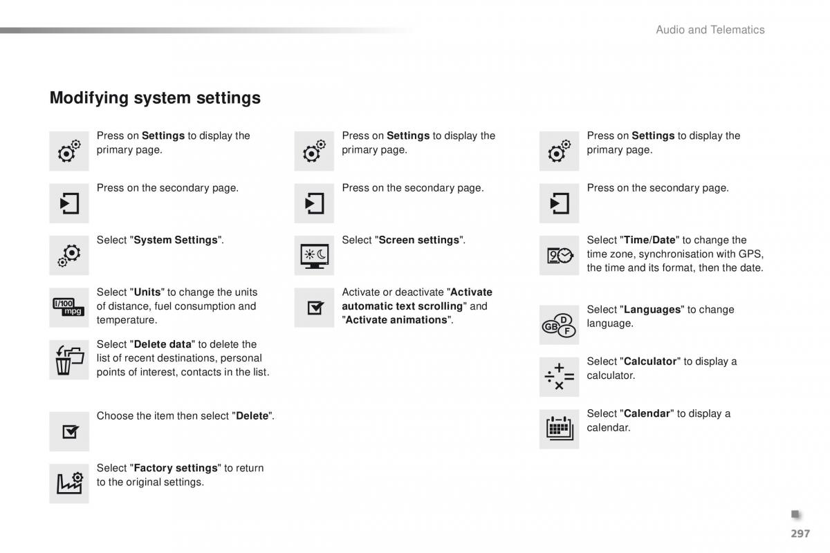 Peugeot 2008 owners manual / page 299