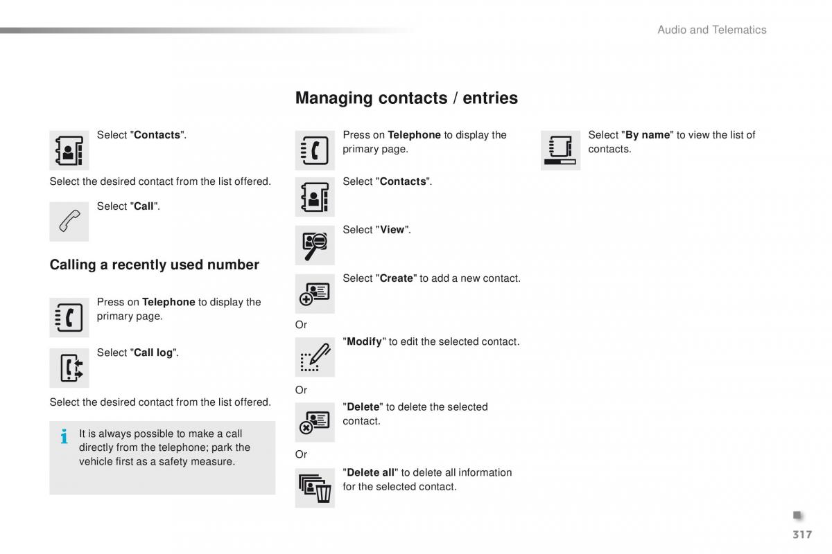 Peugeot 2008 owners manual / page 319