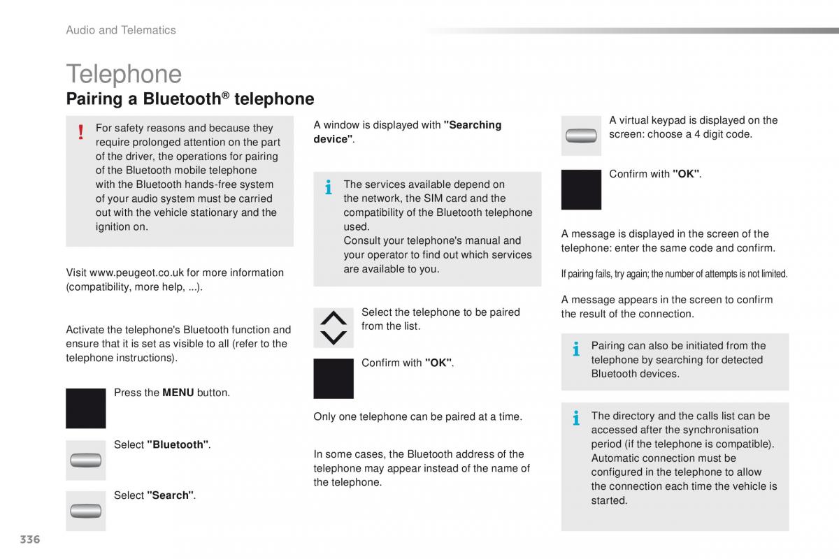 Peugeot 2008 owners manual / page 338