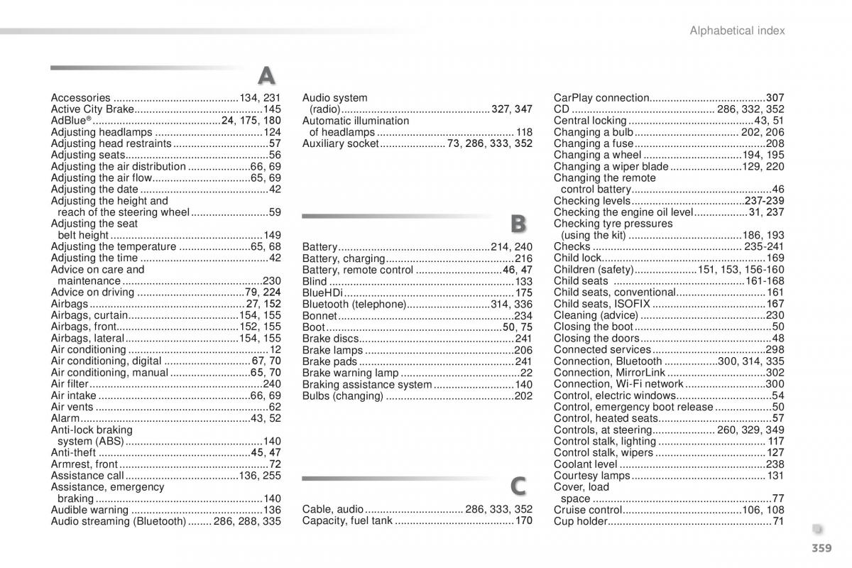 Peugeot 2008 owners manual / page 361