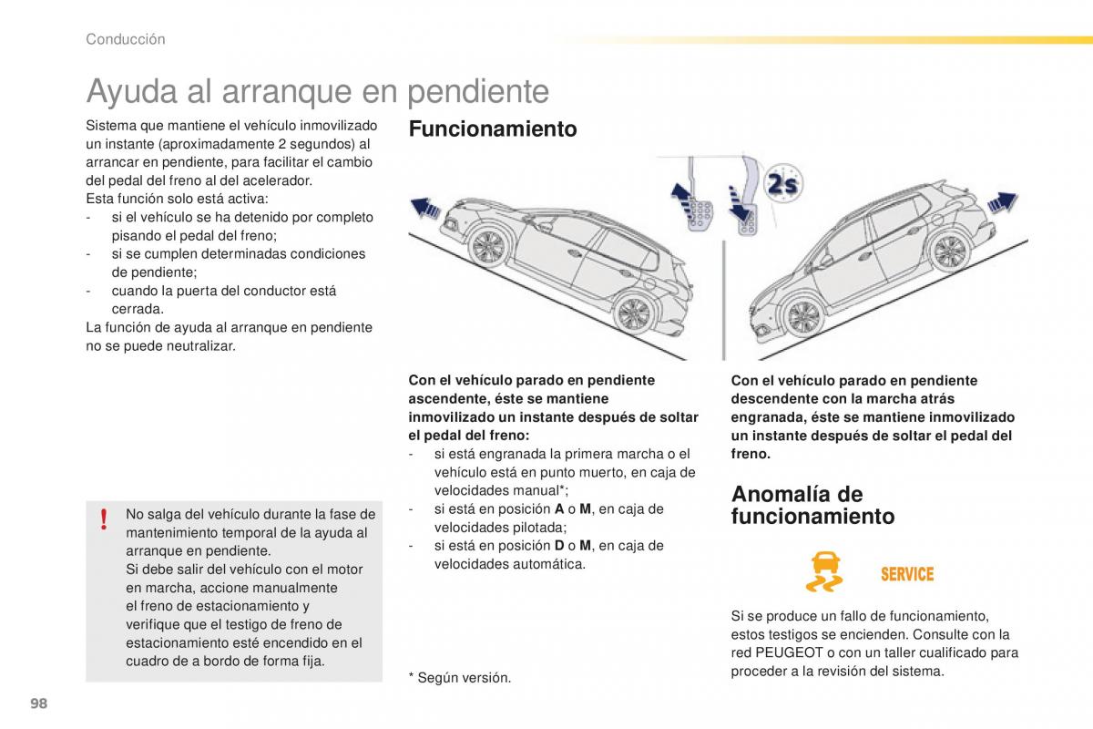 Peugeot 2008 manual del propietario / page 100