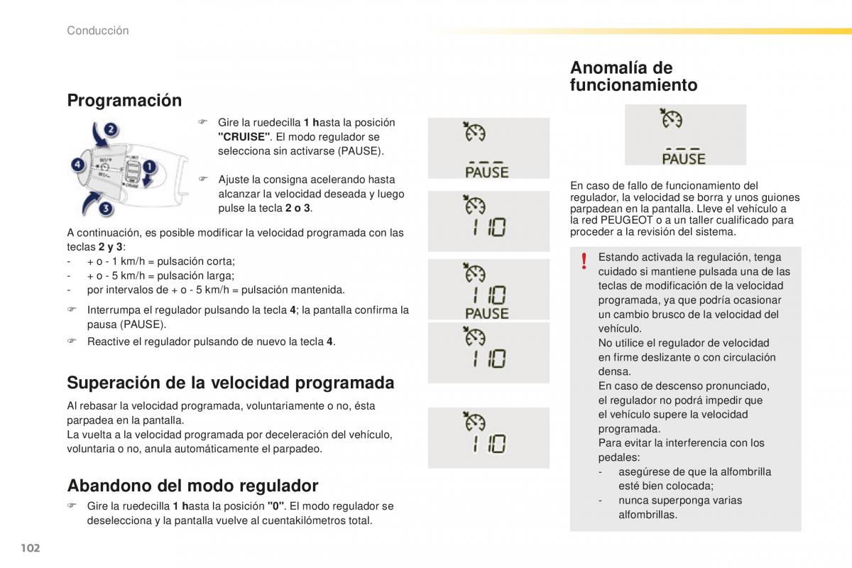 Peugeot 2008 manual del propietario / page 104