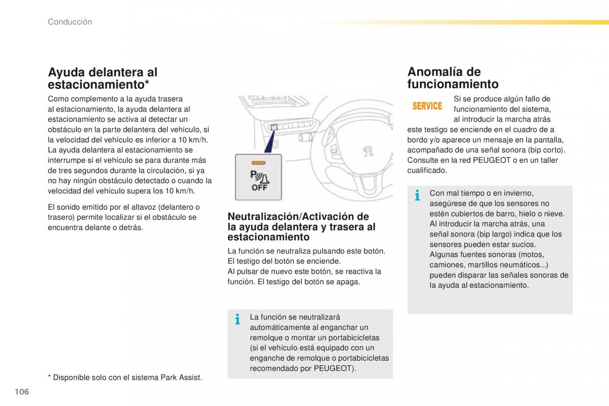 Peugeot 2008 manual del propietario / page 108