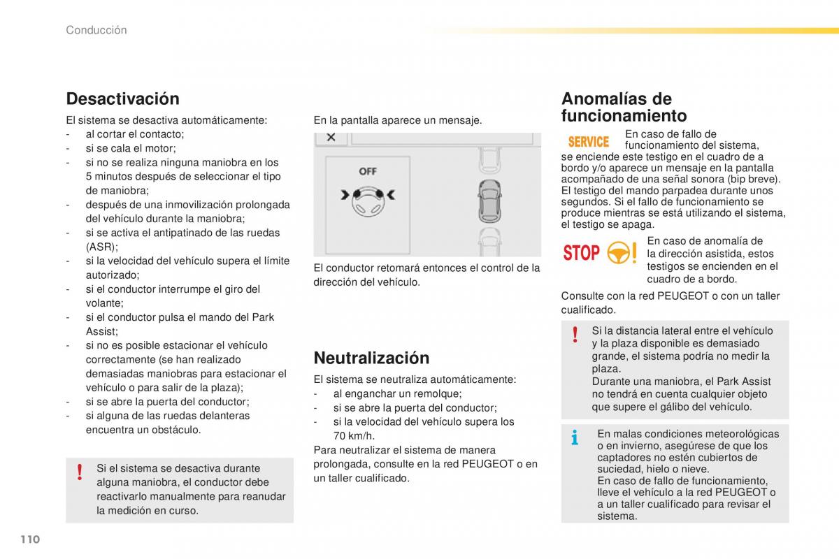 Peugeot 2008 manual del propietario / page 112