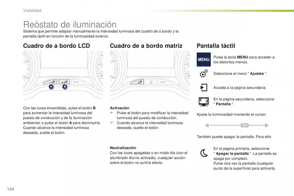 Peugeot 2008 manual del propietario / page 126