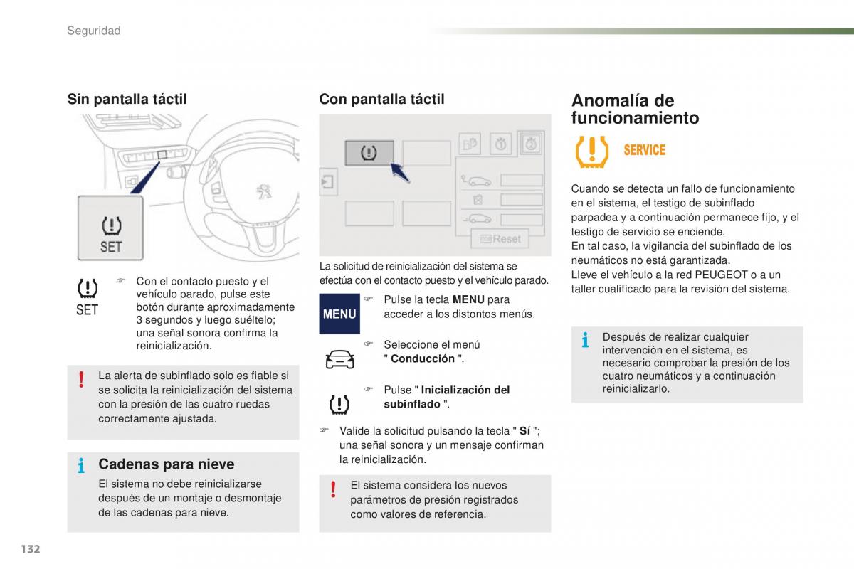 Peugeot 2008 manual del propietario / page 134