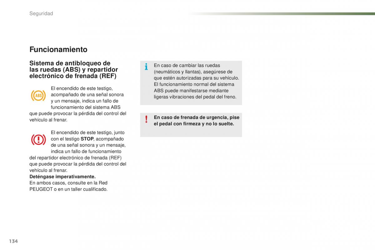 Peugeot 2008 manual del propietario / page 136