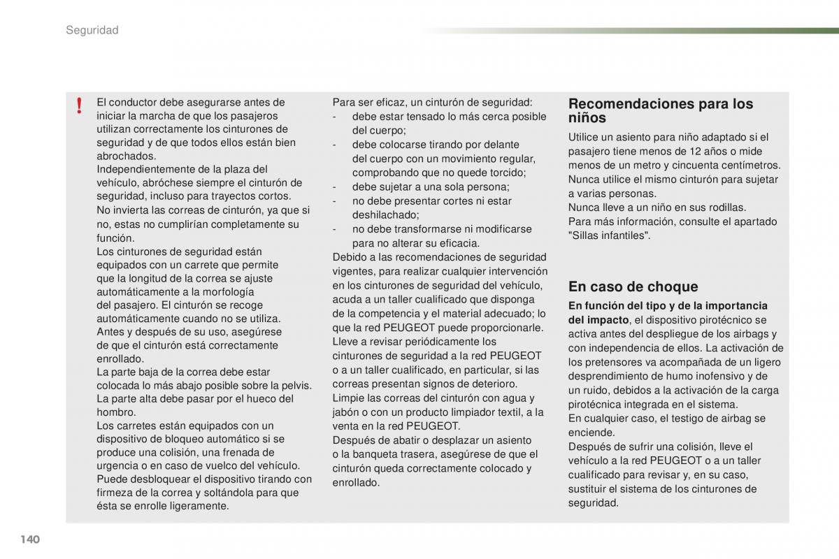 Peugeot 2008 manual del propietario / page 142