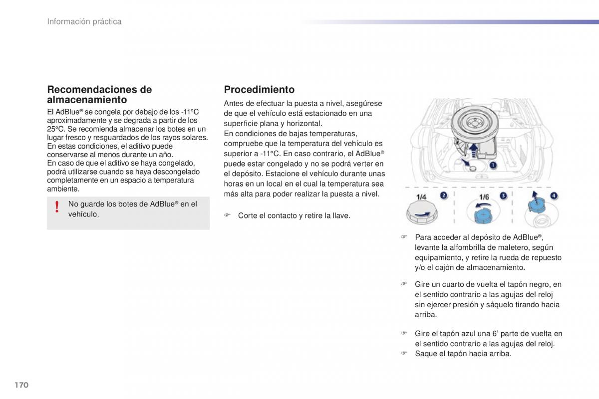 Peugeot 2008 manual del propietario / page 172