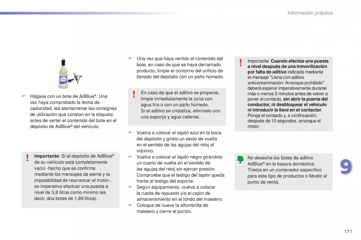 Peugeot 2008 manual del propietario / page 173