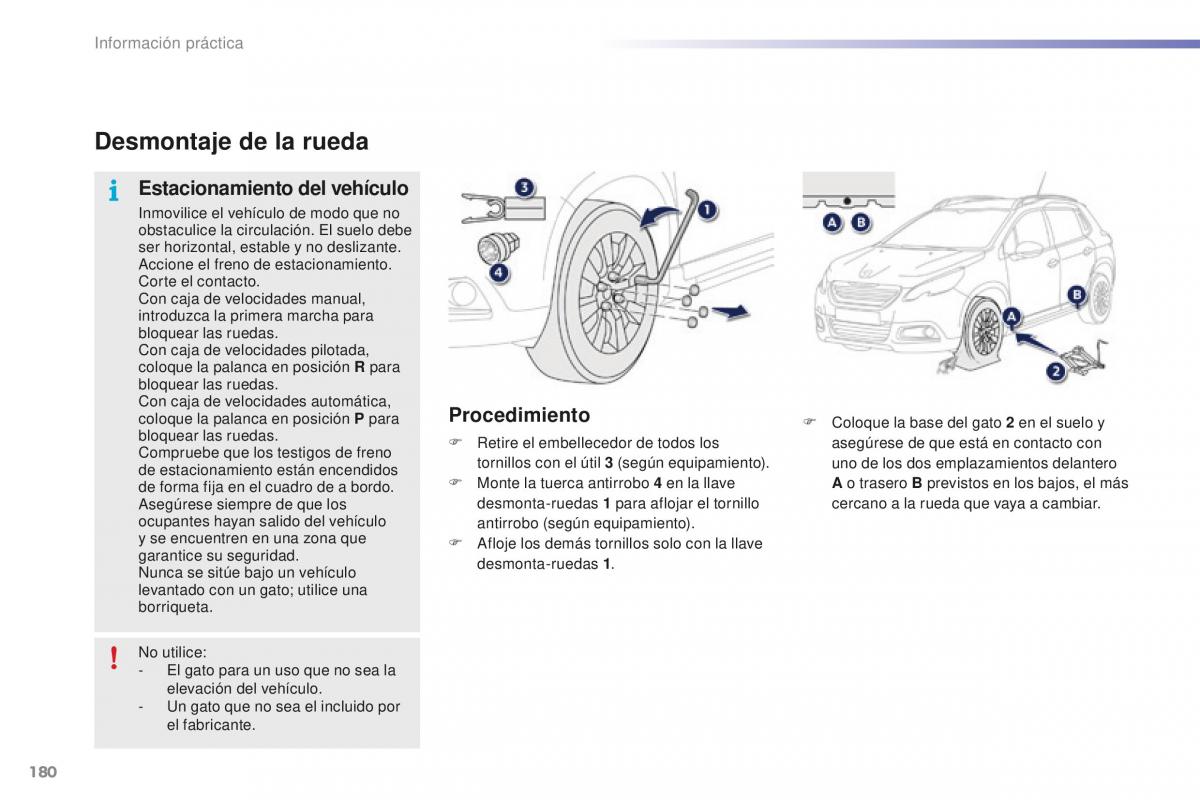 Peugeot 2008 manual del propietario / page 182