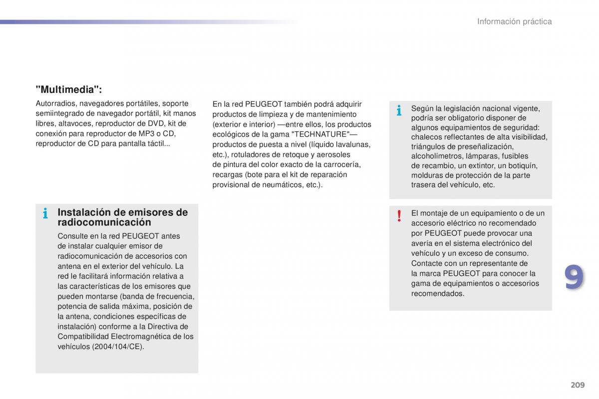 Peugeot 2008 manual del propietario / page 211