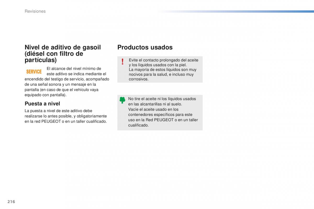 Peugeot 2008 manual del propietario / page 218