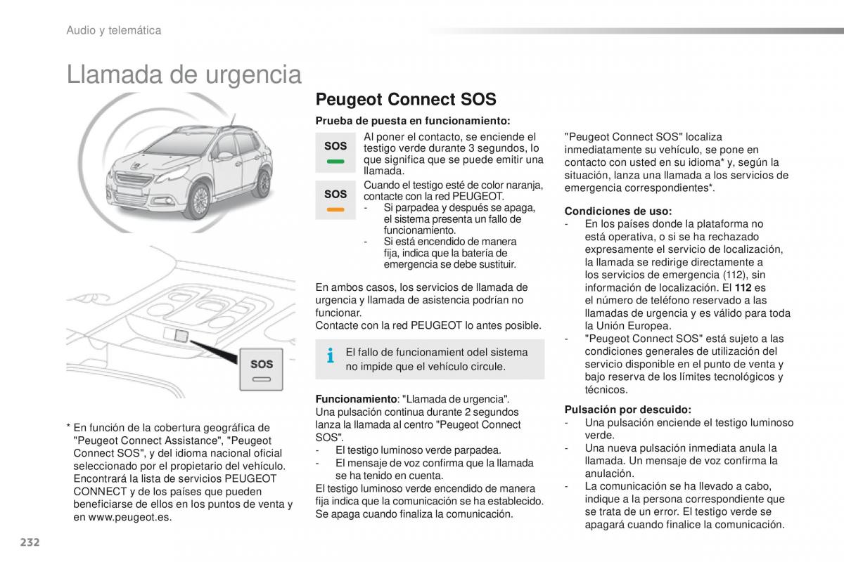 Peugeot 2008 manual del propietario / page 234