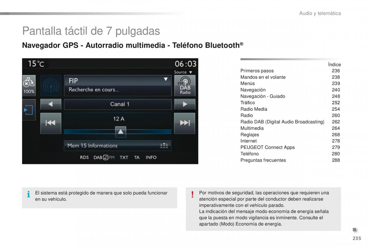 Peugeot 2008 manual del propietario / page 237